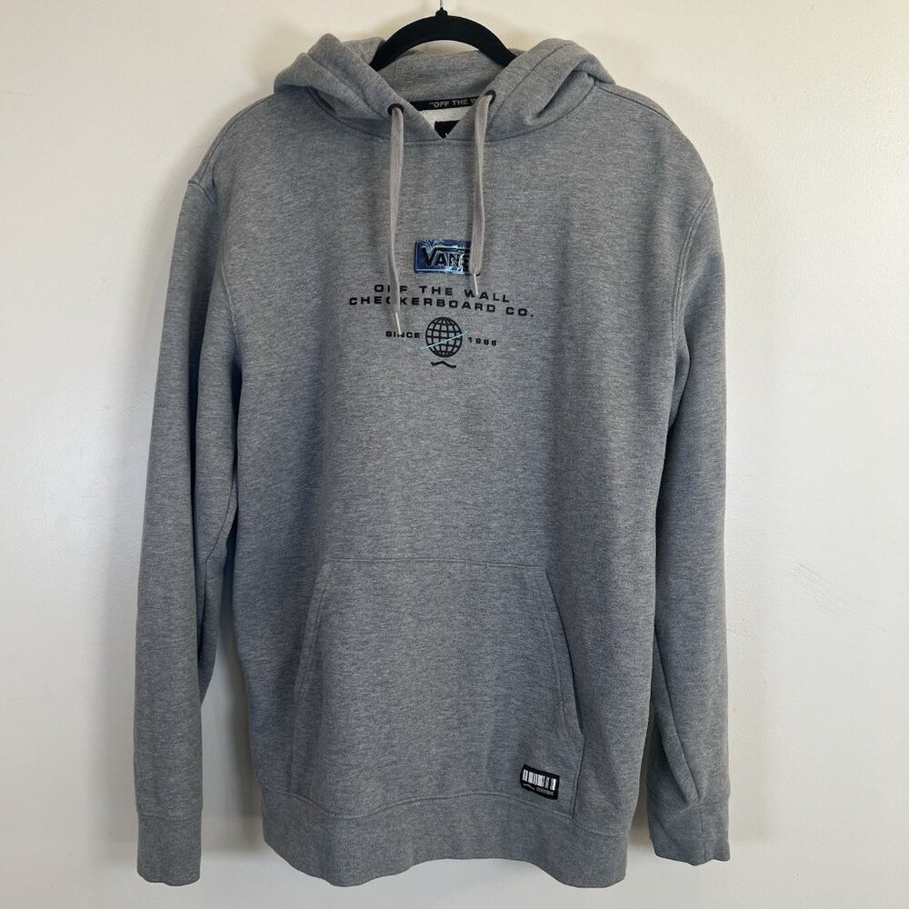 Vans Off the Wall Checkboard Co Gray Hoodie Sweatshirt M